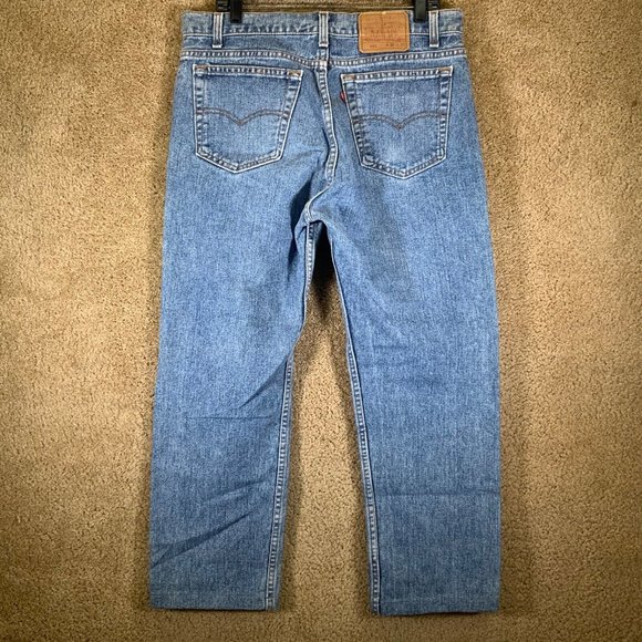 Vintage LEVI’S 505 Regular Fit Straight Leg Mens Blue Denim Jeans Sz 36x25 Tab - Picture 1 of 9